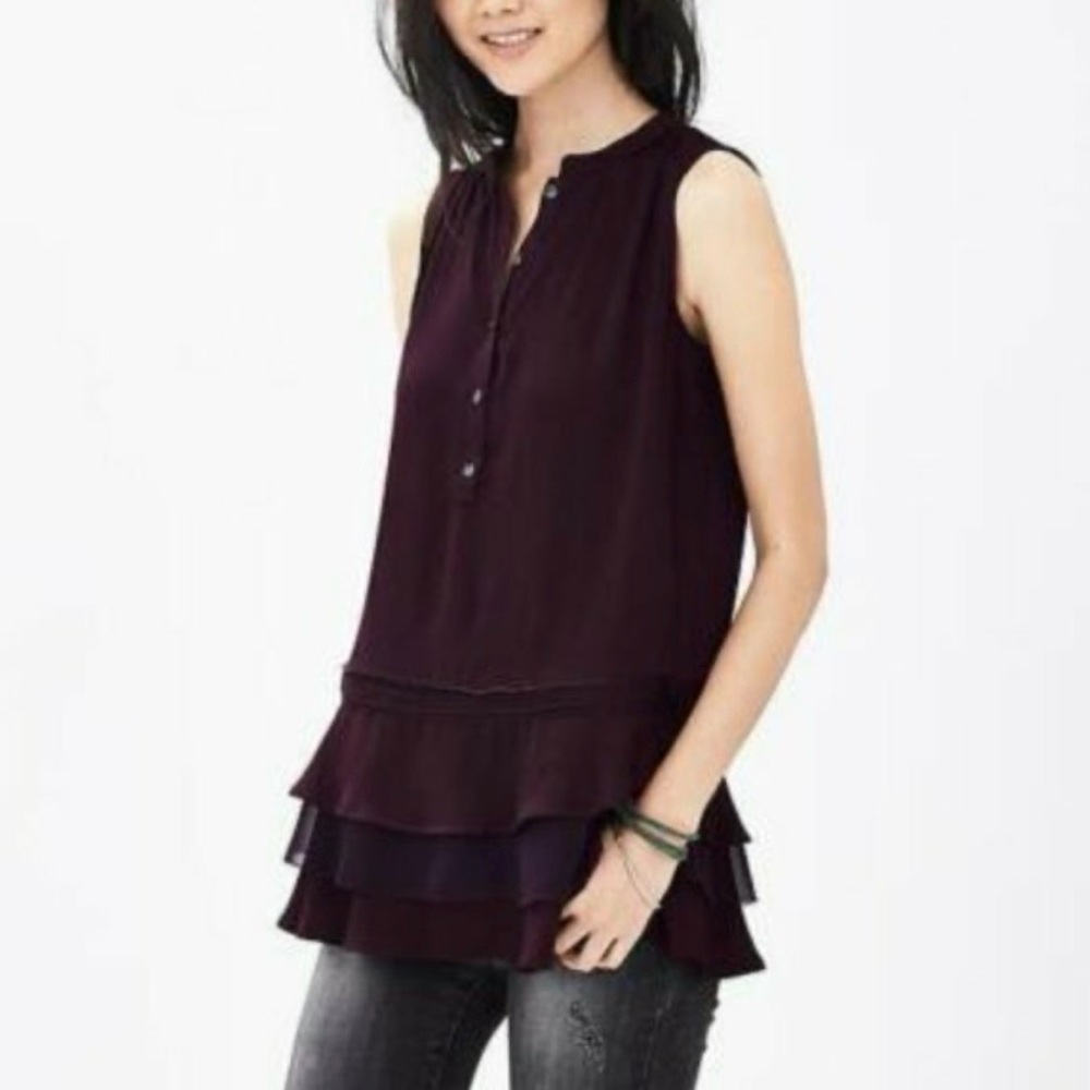 Banana Republic Deep Purple Sleeveless Blouse